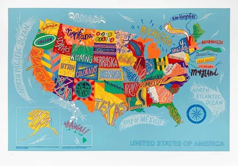 Jess Wilson, ‘USA’, 2022, Print, 8 Colour Screenprint on 410 gsm Tub Sized Paper, null, Numbered