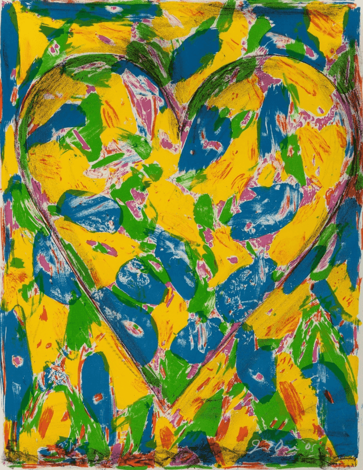 Jim Dine, ‘Blue Heart’, 2005, Print, Lithograph in colors on wove paper, Marco Fine Arts Contemporary, Numbered, Dated