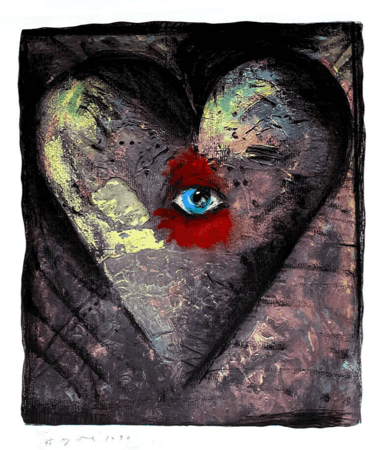 Jim Dine, ‘Hand Colored Viennese Heart V’, 1990, Print, Hand Colored Screenprint on Velin Arches Paper, null, 