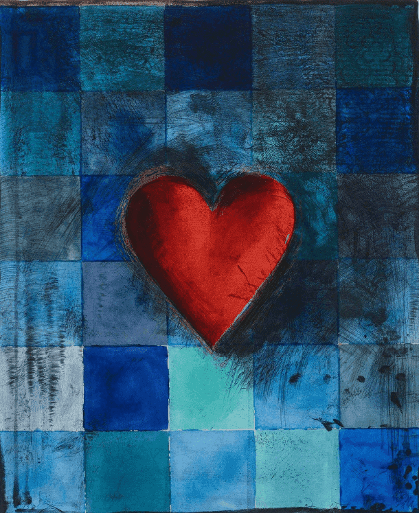 Jim Dine, ‘Hart in Blue’, 1995, Print, Woodcut and etching with hand coloring on Arches Cover White, cut edges, Spring Street Workshop, Numbered, Dated