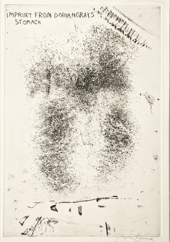 Jim Dine, ‘Imprint from Dorian Gray’s Stomach’, 1968, Print, Original etching on Arches paper, Petersburg Press, 