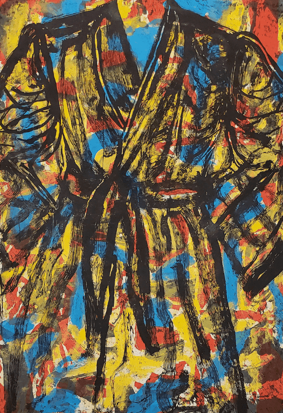 Jim Dine, ‘Madness and Blue’, 2019, Print, Three-color woodcut with hand painting in gouache on Korean paper, Cristea Roberts Gallery, Numbered