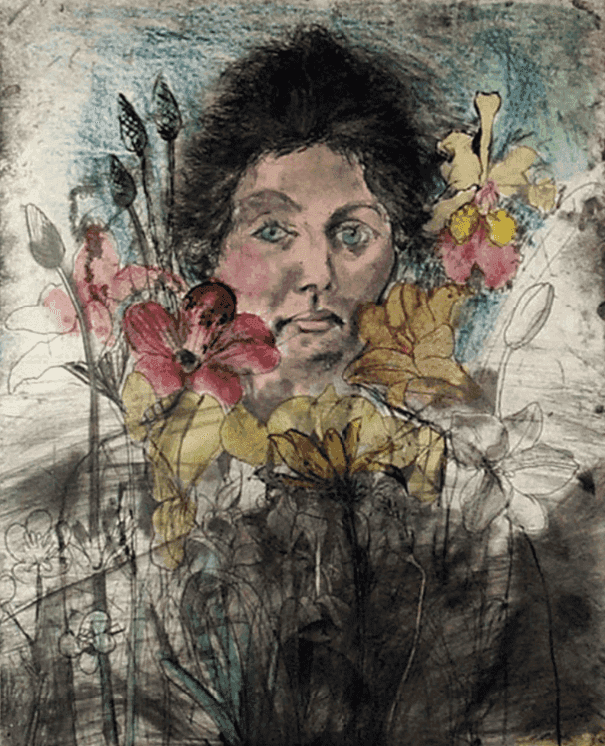 Jim Dine, ‘Nancy Outside in July’, 1980, Print, Mixed Media, null, Numbered