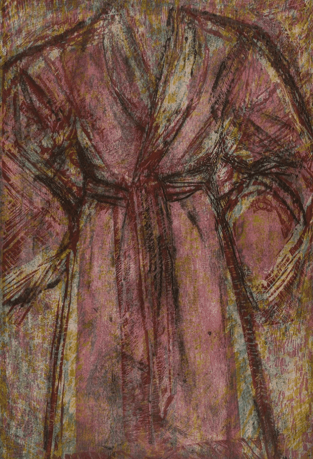 Jim Dine, ‘Rosy Robe’, 1998, Print, Woodcut and carboard intaglio printed in colours on Arches, null, Numbered, Dated
