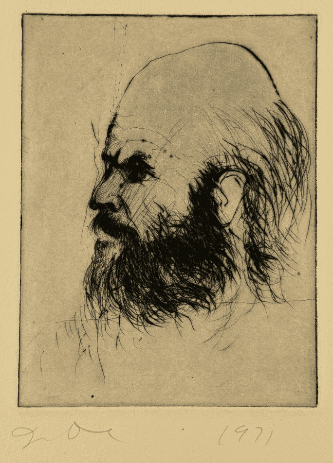 Jim Dine, ‘Self Portrait I’, 1971, Print, Drypoint on Hodgkinson Hand Made Tone-Weave paper, Petersburg Press, Numbered, Dated
