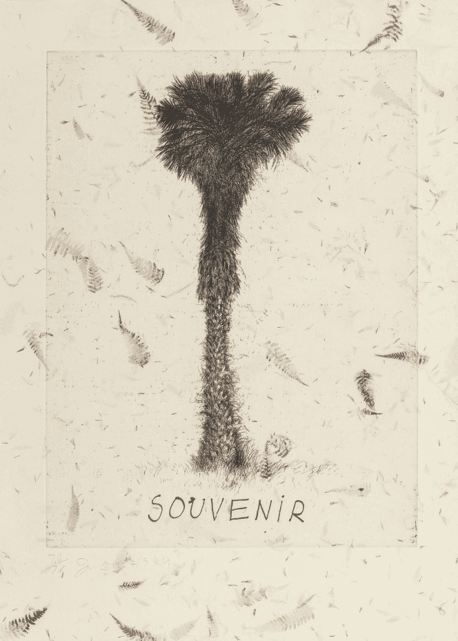 Jim Dine, ‘Souvenir’, 1979, Print, Etching in colors on Apta Blanc Fleuris handmade paper, with full margins, Petersburg Press, Numbered, Dated