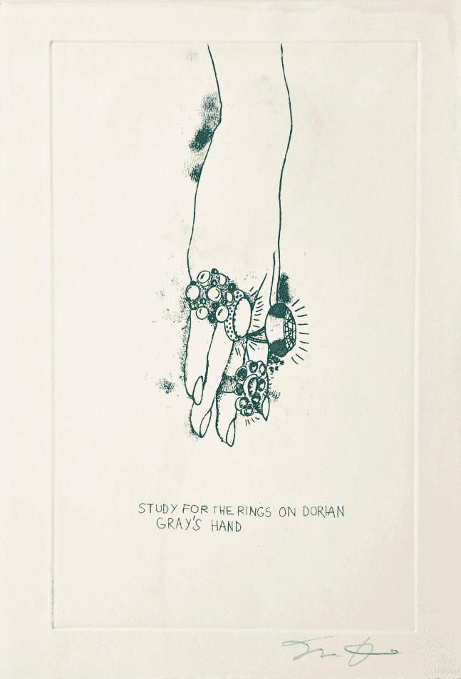 Jim Dine, ‘Study for the Rings on Dorian Gray's Hand’, 1968, Print, Original etching on Arches paper, Petersburg Press, Numbered