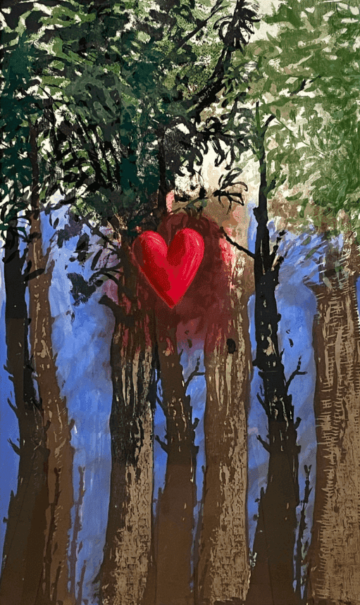 Jim Dine, ‘The Forest Up North’, 1993, Print, Woodcut with hand painting on Arches Cover White; torn, cut, and deckle edges, null, 