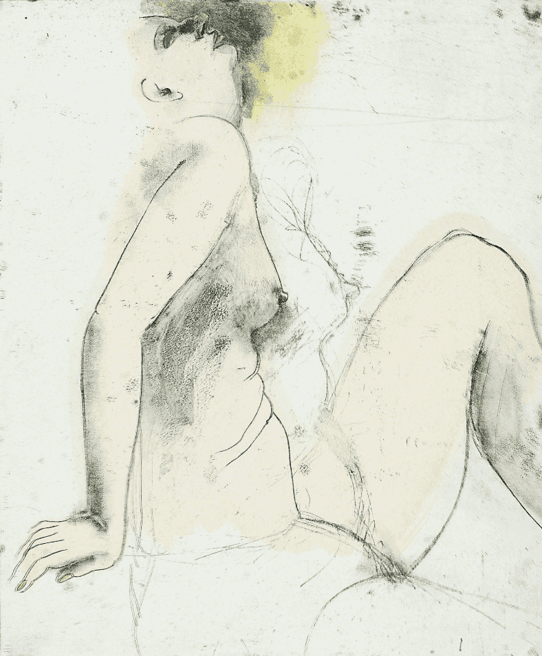 Jim Dine, ‘The Swimmer’, 1979, Print, Hand colored etching with watercolor, null, Numbered, Dated