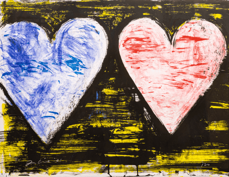Jim Dine, ‘Two Hearts’, 2005, Print, Color Lithograph, null, Numbered