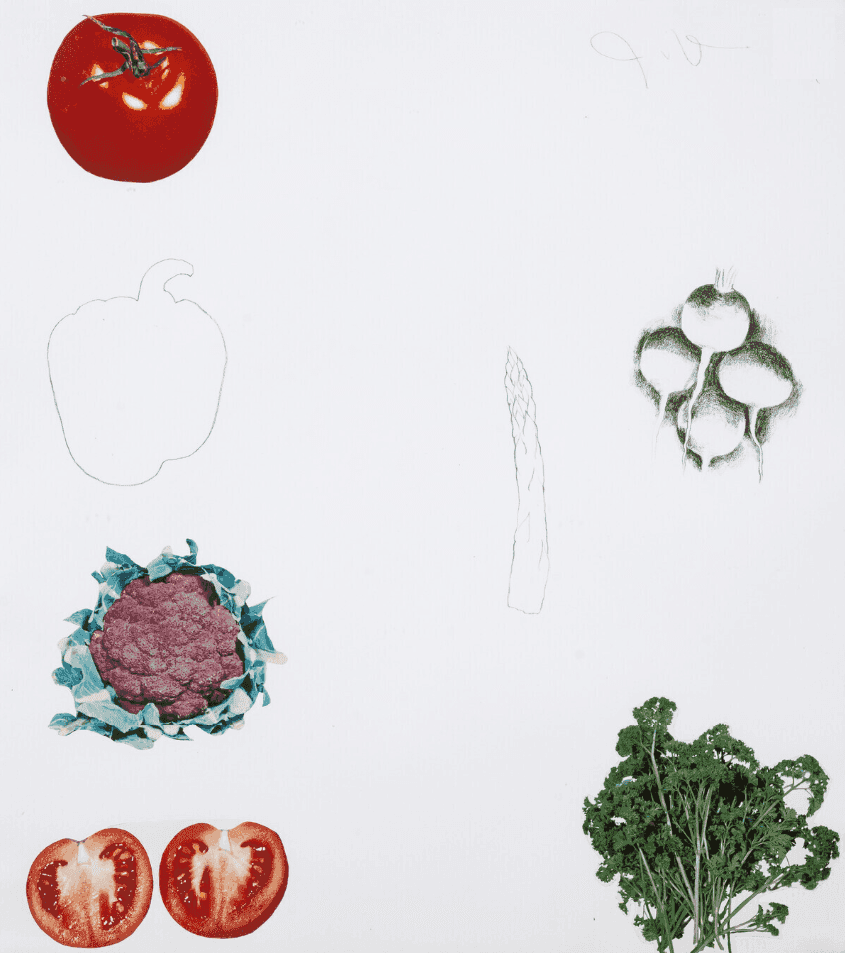 Jim Dine, ‘Vegetables IV’, 1969, Print, Lithograph printed in colours with collage, Petersburg Press, Numbered