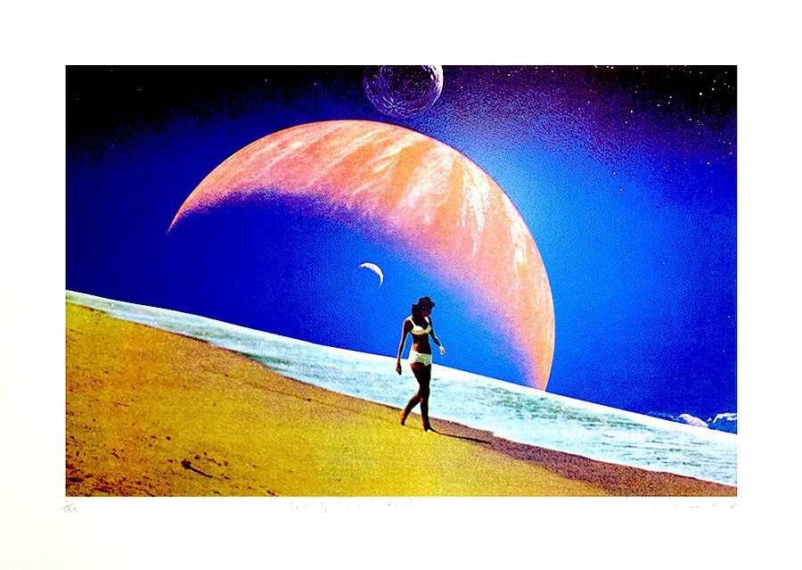 Joe Webb, ‘End Of The World’, 27-03-2021, Print, 7 colour silkscreen with iridescent deep blue ink and white glitter on Somerset Enhanced Velvet 410gsm Paper, Self-released, Numbered