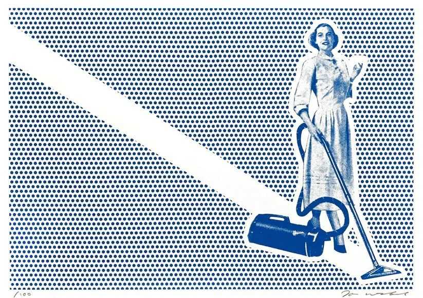 Joe Webb, ‘Lichtenstein's Cleaner - Blue’, 2020, Print, 1 Colour Screenprint on Paper, null, Numbered