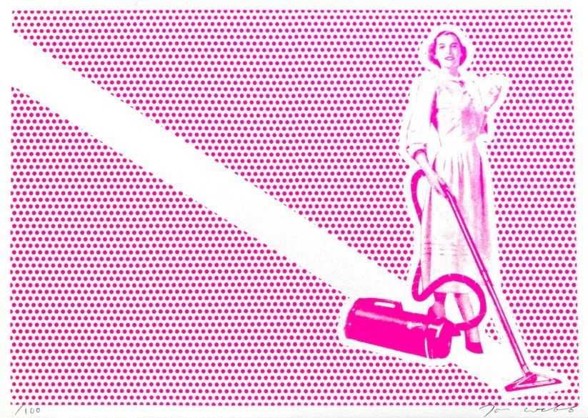 Joe Webb, ‘Lichtenstein's Cleaner - Pink’, 2020, Print, 1 Colour Screenprint on Paper, null, Numbered