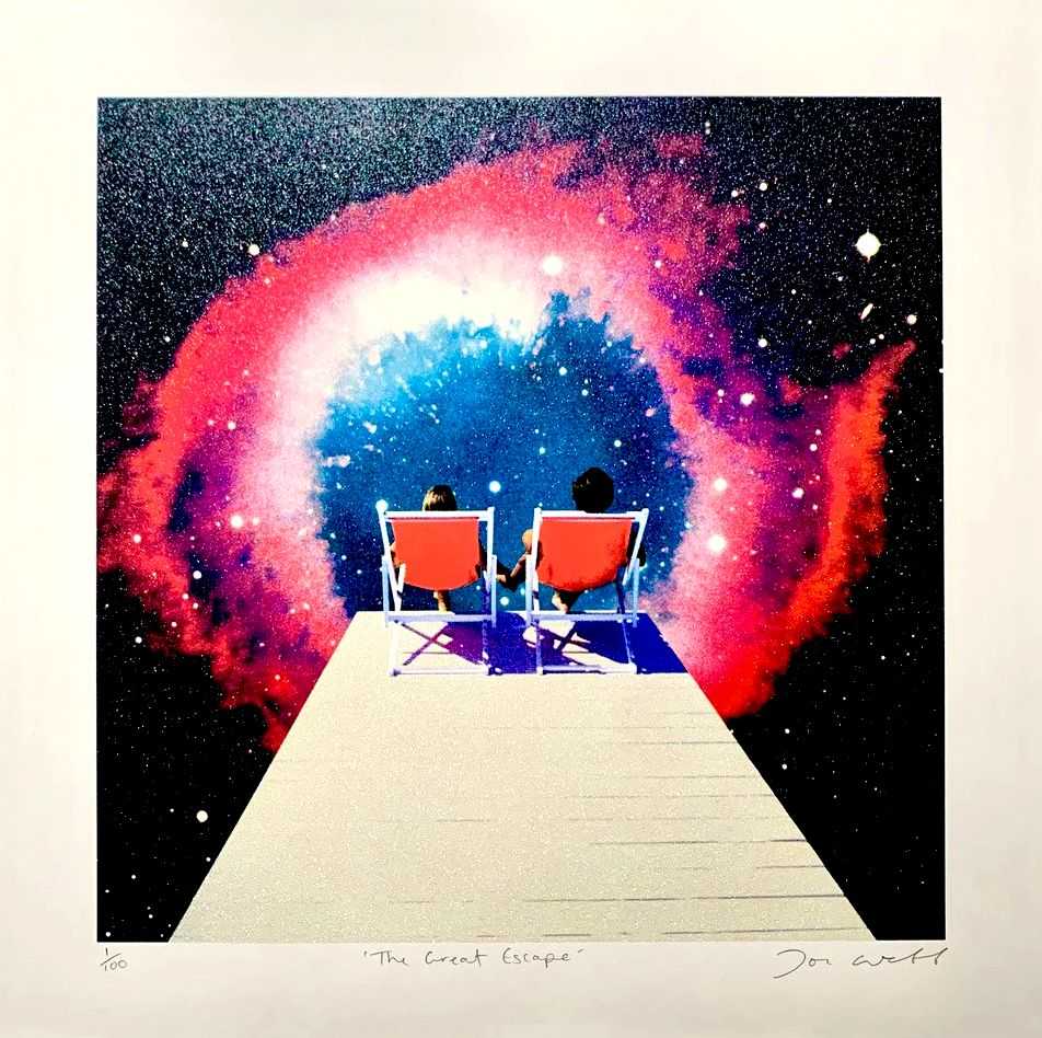 Joe Webb, ‘The Great Escape’, 10-07-2021, Print, 8 colour silkscreen with glitter UV varnish and pearlescent ink on Somerset Enhanced Velvet 410gsm Paper, Self-released, Numbered