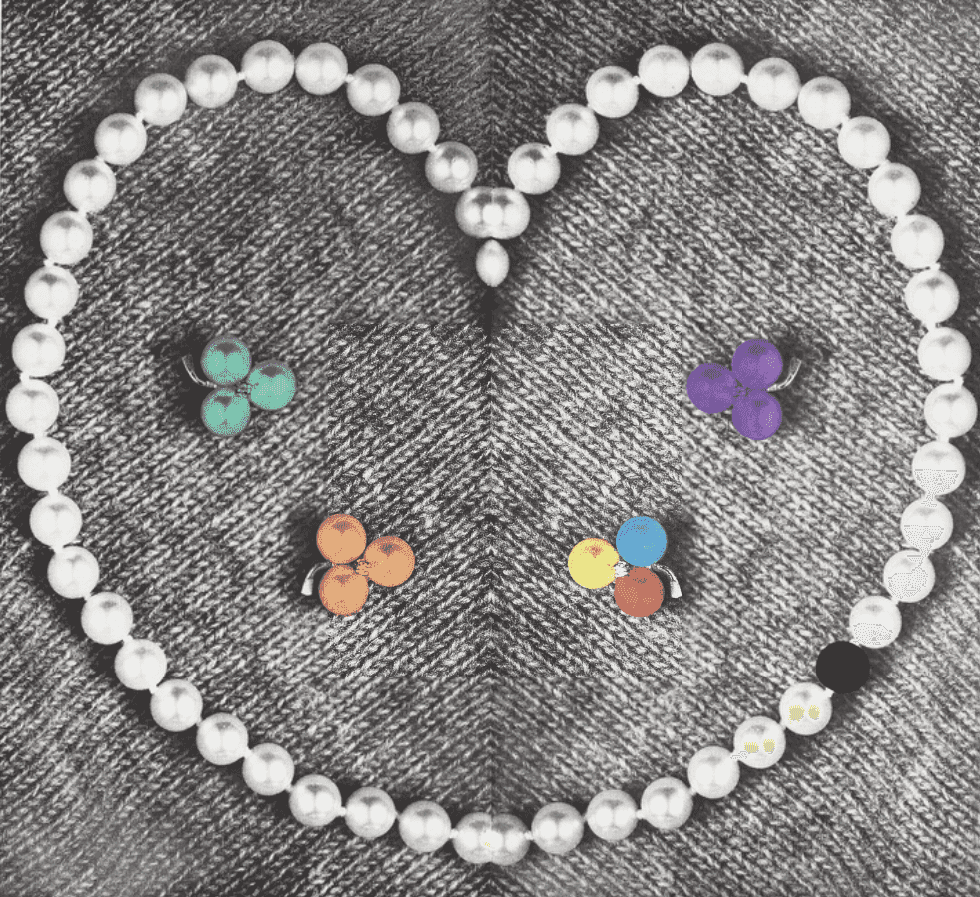 John Baldessari, ‘Heart (with Pearls)’, 1990, Print, Etching, six colors, null, Numbered