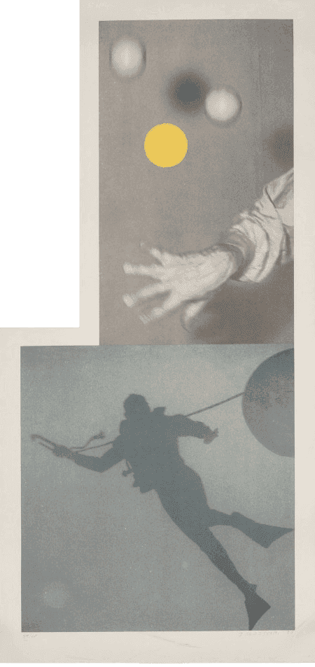 John Baldessari, ‘Juggler's Hand with Diver’, 1988, Print, Lithograph in colors, null, Numbered, Dated