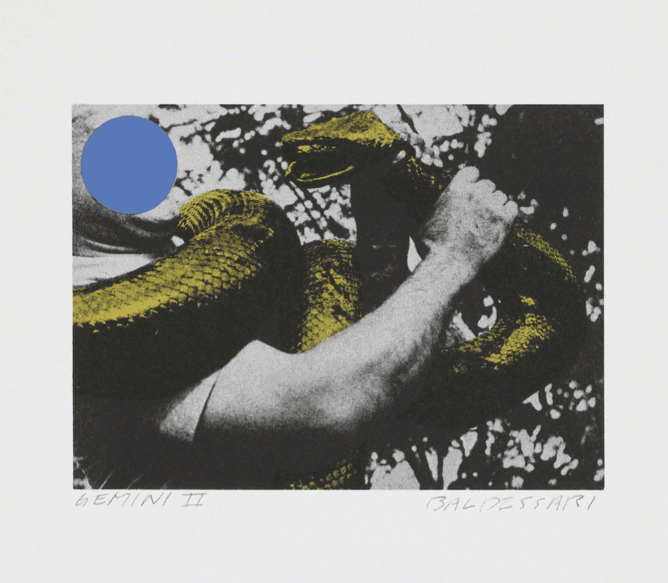 John Baldessari, ‘Man with Snake (Blue and Yellow)’, 1991, Print, 3 color lithograph, Gemini G.E.L., 