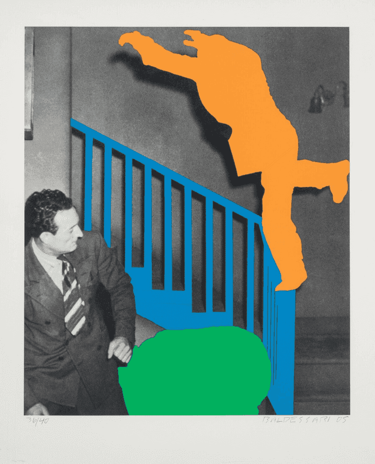 John Baldessari, ‘One Leaping, One Reacting’, 2005, Print, Photolithograph and lithograph with embossing and debossing on wove paper, El Nopal Press, Numbered, Dated