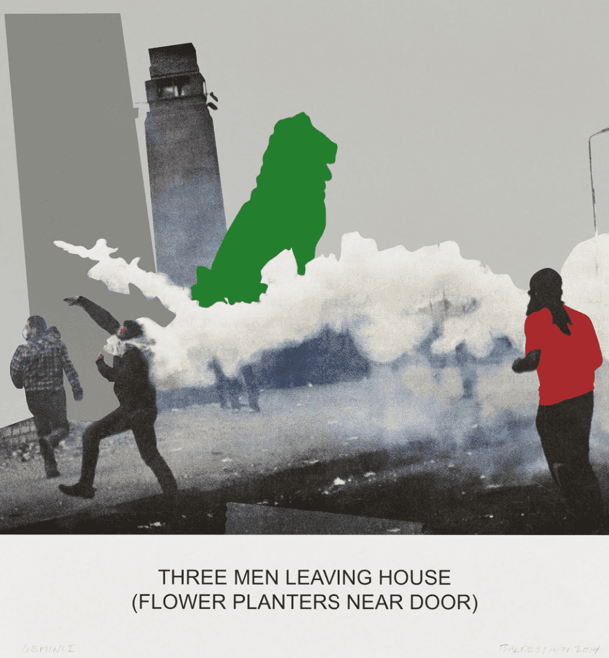 John Baldessari, ‘Three Men Leaving House’, 2014, Print, 18-color screenprint, Gemini G.E.L., Numbered, Dated