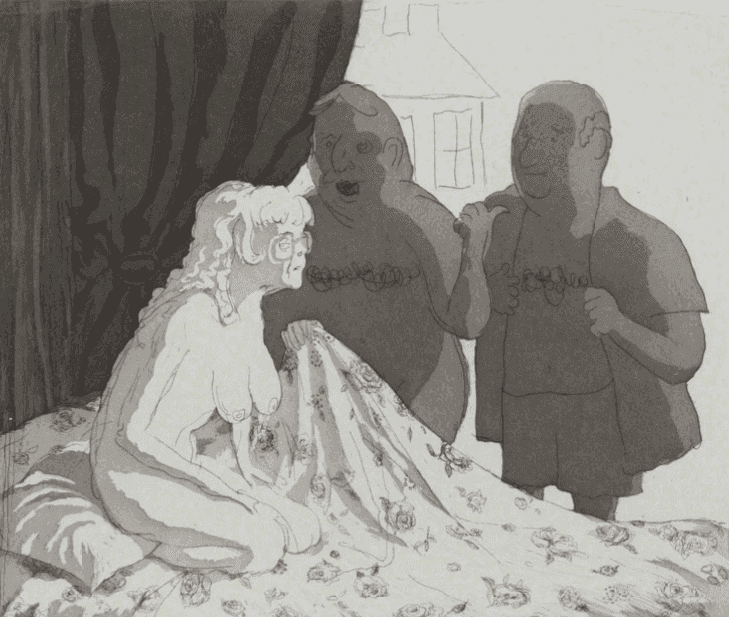 John Currin, ‘The Dreamers’, 2016, Print, Etching with aquatint on Handmade Kochi NB paper, null, 