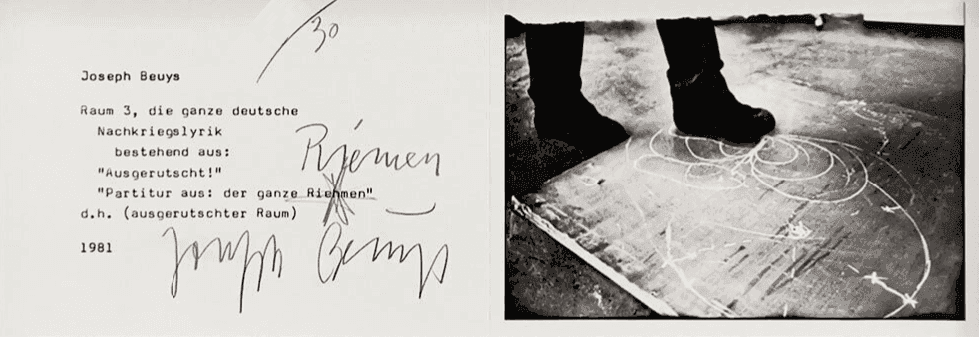 Joseph Beuys, ‘Raum 3’, 1981, Print, German post-war poetry consisting of "Ausgerutscht", Invitation card to the exhibition at Galerie Klein/Bonn, null, Numbered