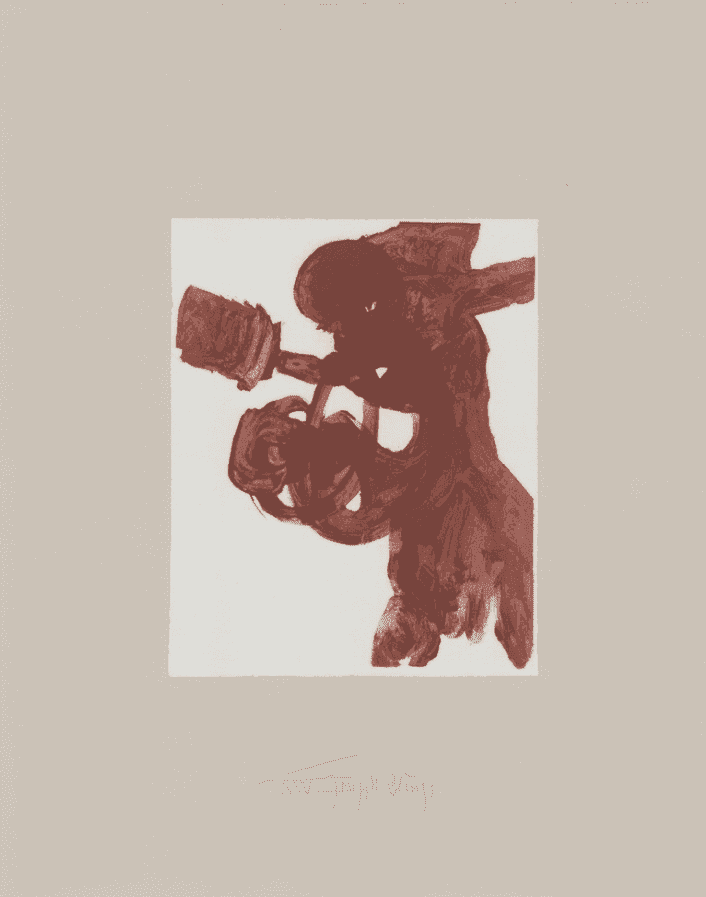Joseph Beuys, ‘Schwurhand - Foetus’, 1980, Print, Aquatint, etching, lithography, engraving on paper Rives, Grafos Verlag AG, Numbered