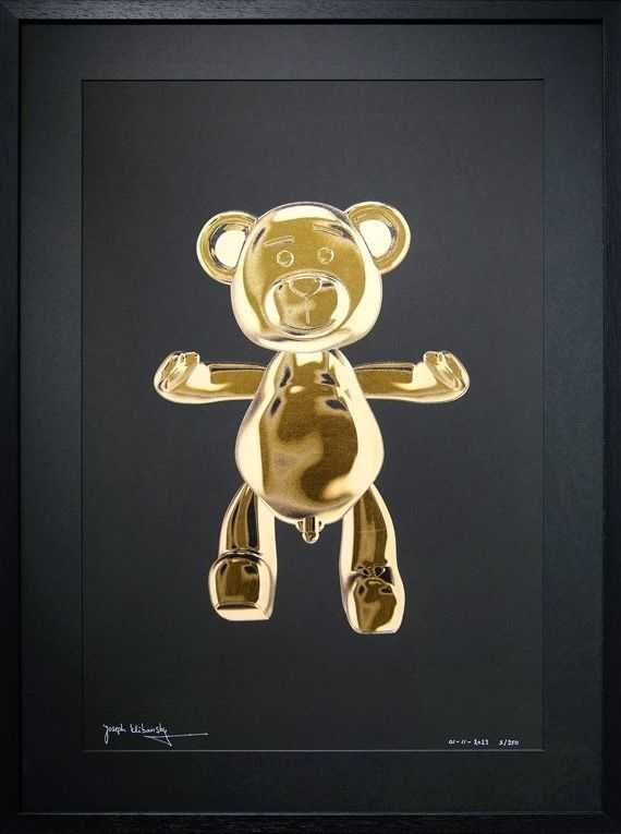 Joseph Klibansky, ‘Bare Hug - The Foil Edition (Gold)’, 2024, Print, Silver foil color blocking somerset black velvet archival cotton art paper, Self Released, Numbered, Dated, Framed