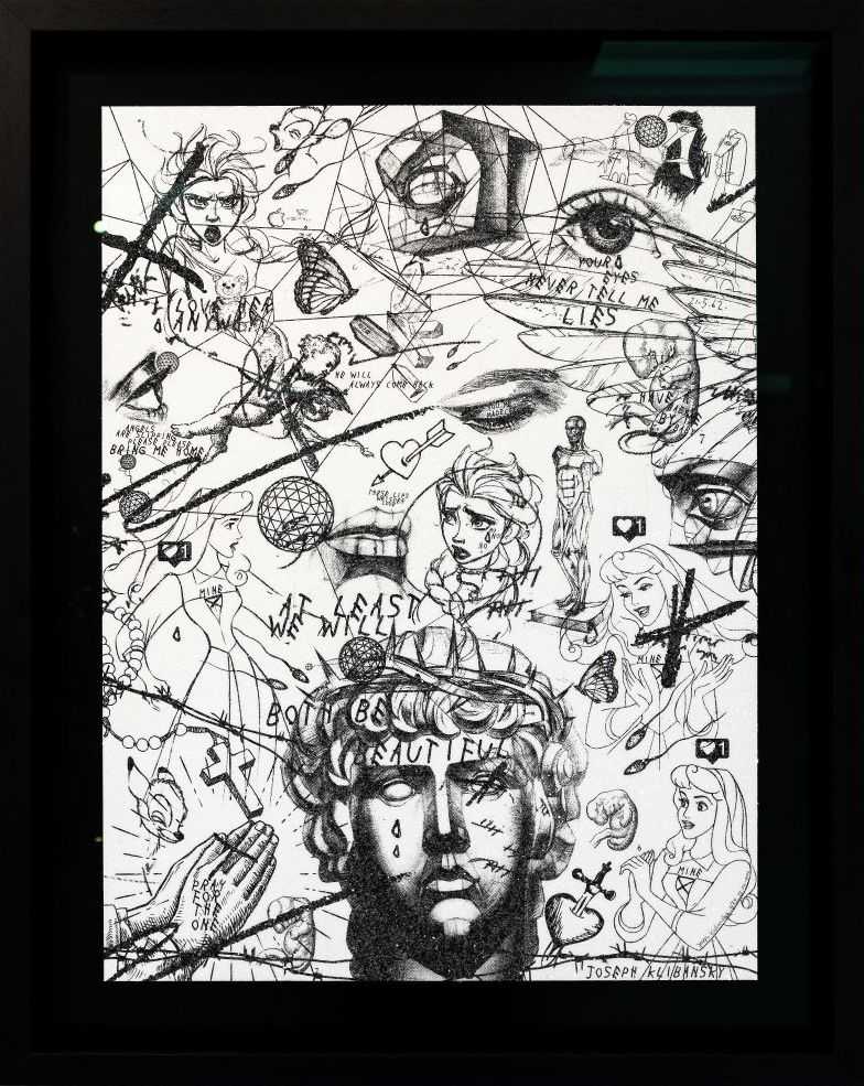 Joseph Klibansky, ‘At Least We Will Both Be Beautiful’, 2020, Print, Archival cotton paper museum glass screen print ink wood and aluminum frame, Self Released, Numbered, Framed