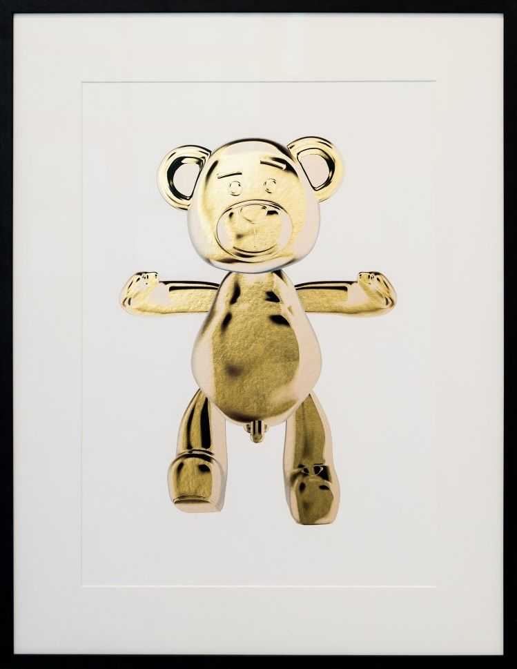 Joseph Klibansky, ‘Bare Hug (Gold Leaf)’, 2018, Print, 24kt gold leaf archival cotton paper screen print ink, Self Released, Numbered, Dated, Framed