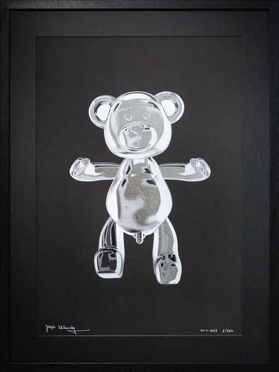 Joseph Klibansky, ‘Bare Hug - The Foil Edition (Silver)’, 2024, Print, Silver foil color blocking somerset black velvet archival cotton art paper, Self Released, Numbered, Dated, Framed