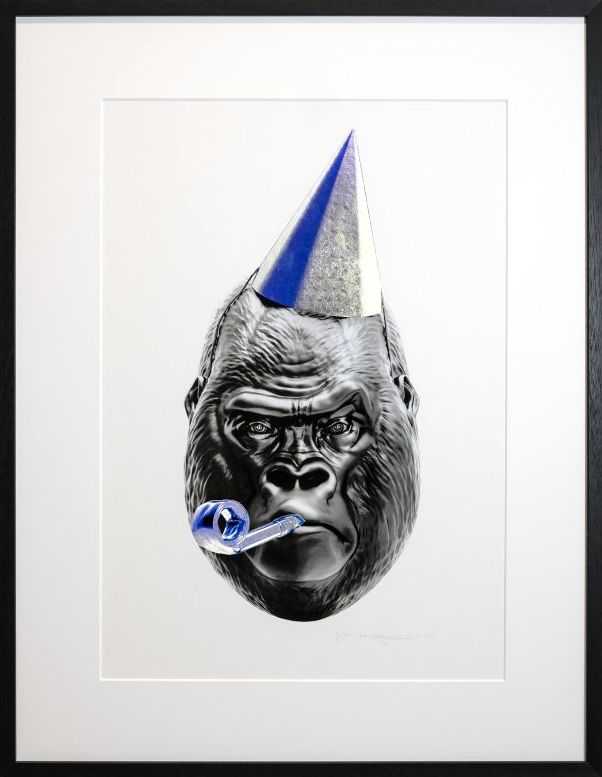 Joseph Klibansky, ‘Big Bang (Blue)’, 2022, Print, Archival cotton paper museum glass screen print ink silver leaf wood and aluminum frame, Self Released, Numbered, Dated, Framed