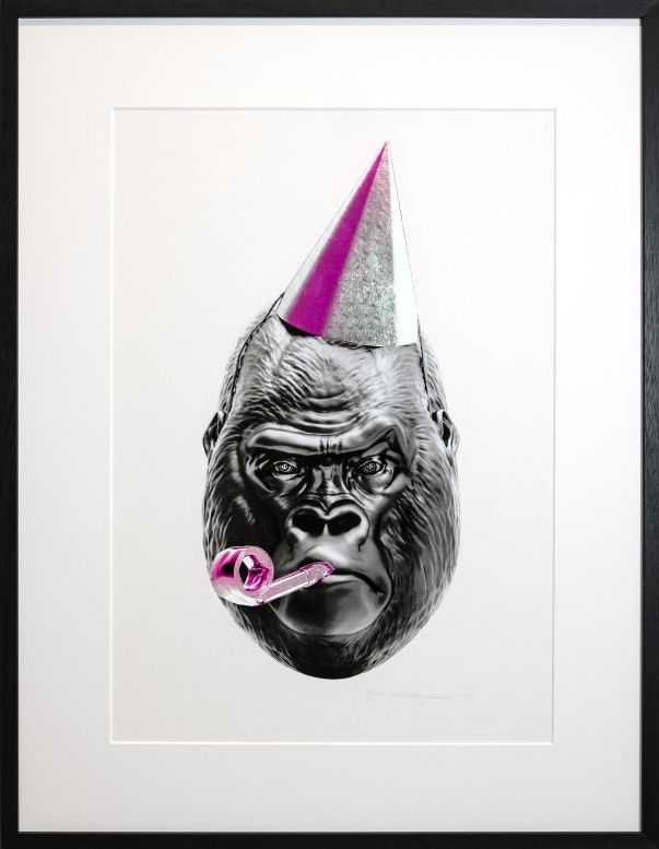Joseph Klibansky, ‘Big Bang (Pink)’, 2022, Print, Archival cotton paper museum glass screen print ink silver leaf wood and aluminum frame, Self Released, Numbered, Dated, Framed