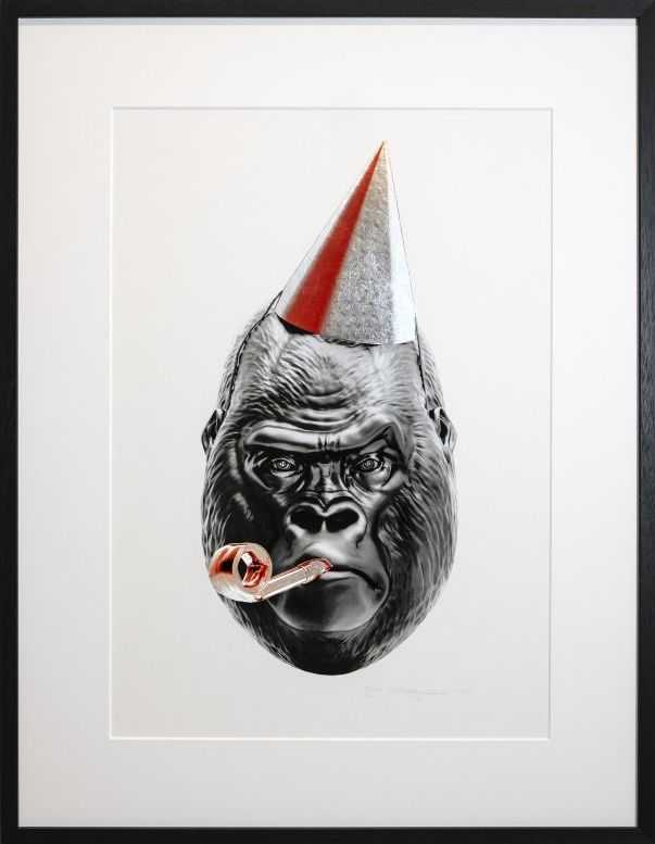 Joseph Klibansky, ‘Big Bang (Red)’, 2022, Print, Archival cotton paper museum glass screen print ink silver leaf wood and aluminum frame, Self Released, Numbered, Dated, Framed