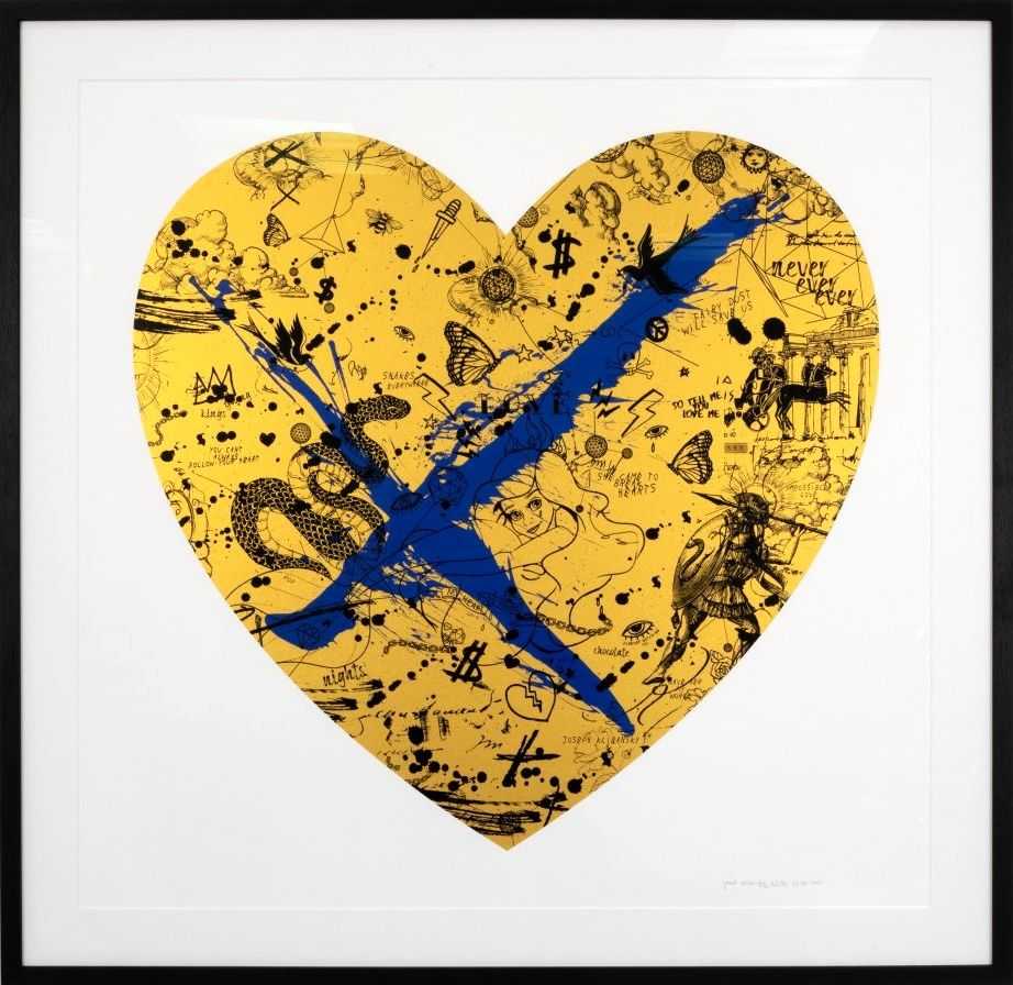 Joseph Klibansky, ‘She Came To Break Heats (Gold)’, 2020, Print, Archival cotton paper museum glass screen print ink wood and aluminum frame, Self Released, Numbered, Framed