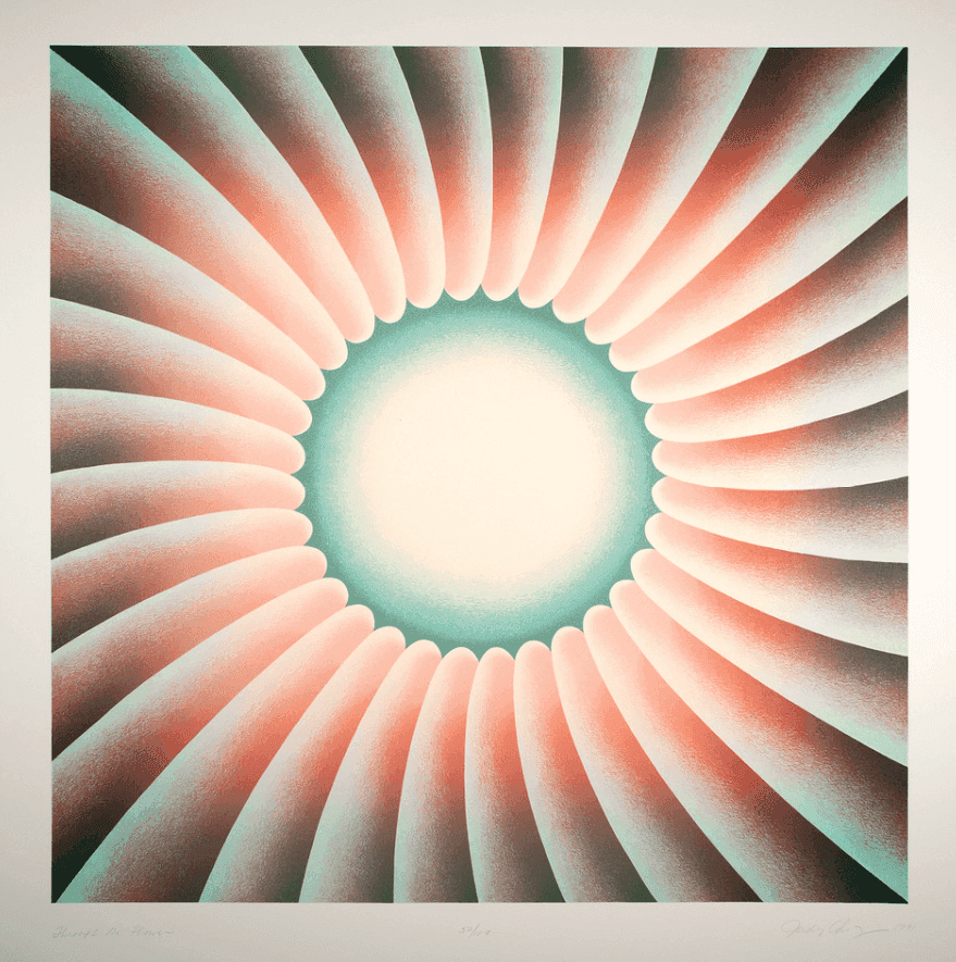 Judy Chicago, ‘Through the Flower’, 1991, Print, Silkscreen on stonehenge natural white paper with deckled edges, Unified Arts, Numbered, Dated