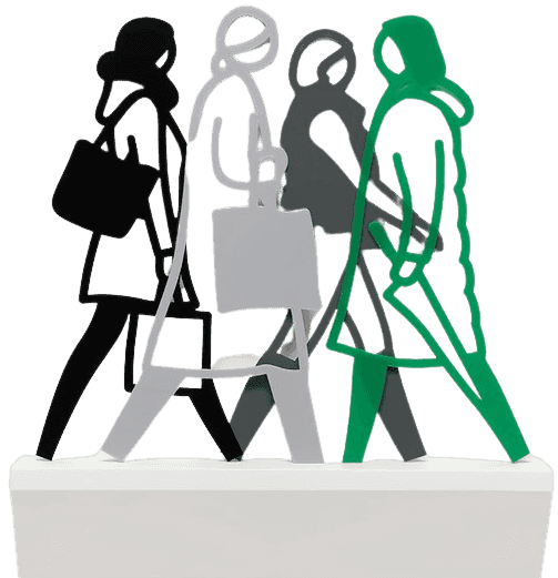 Julian Opie, ‘Belgium 4’, 2021, Sculpture, Wall mounted Corian shelves, each with four freestanding acrylic sculptures, Cristea Roberts Gallery, Numbered