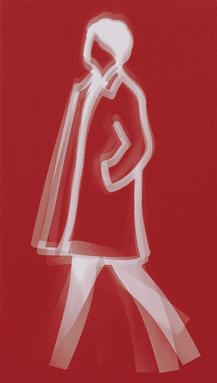 Julian Opie, ‘Curly Hair (Old Street Walkers)’, 2022, Print, Lenticular acrylic panel mounted onto white acrylic, Christea Roberts Gallery, Numbered