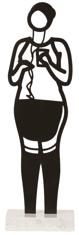 Julian Opie, ‘Leggings’, 2020, Sculpture, Patinated black bronze on Crema Grey stone base, Cristea Roberts Gallery, Numbered
