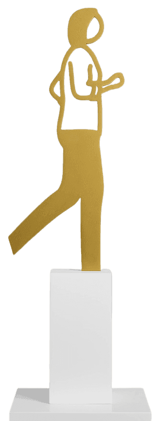 Julian Opie, ‘Mark Running’, 2020, Sculpture, Anodised aluminium with corian base, Cristea Roberts Gallery, Numbered