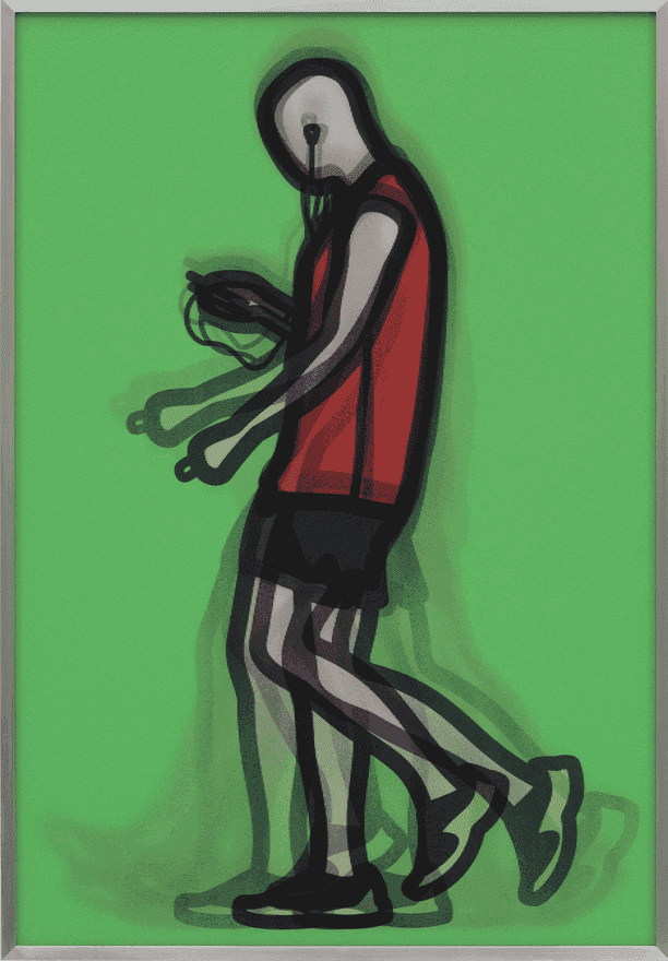 Julian Opie, ‘Mechanic’, 2014, Print, Lenticular acrylic in aluminum frame specified by the artist, Cristea Roberts Gallery, Numbered, Framed