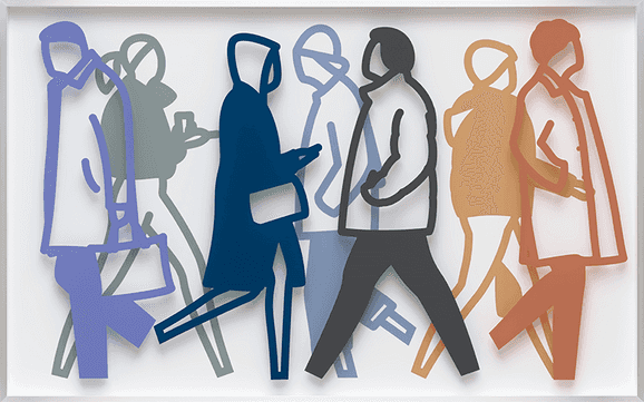 Julian Opie, ‘Sidewalk 1’, 2022, Print, Screenprint on two sheets of acrylic, presented in brushed aluminium frame, Christea Roberts Gallery, Numbered, Framed