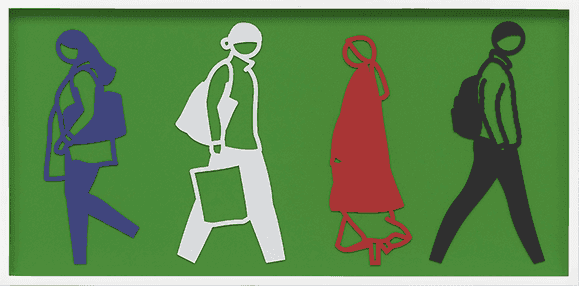 Julian Opie, ‘Street 2’, 2020, Print, Laser cut Museum board reliefs, Cristea Roberts Gallery, Numbered, Framed