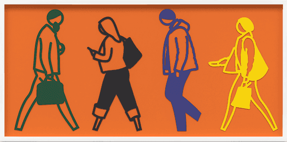 Julian Opie, ‘Street 4’, 2020, Print, Laser cut Museum board reliefs, Cristea Roberts Gallery, Numbered, Framed