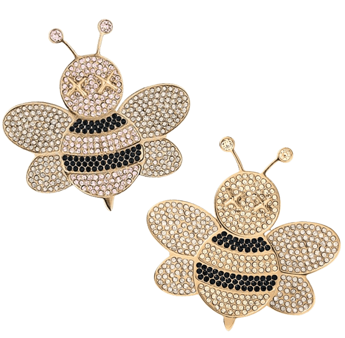 Kaws, ‘Bee Brooche’, 2019, Collectible, Gold-tone and silver-tone brass, yellow, white and black crystals, null, 