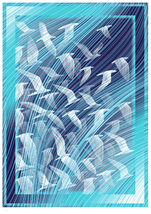 Kai & Sunny, ‘Wild Migration’, 2024, Print, Hand pulled 5 colour screen print on 100% Somerset radiant white 410gsm, Stolen Space, Numbered