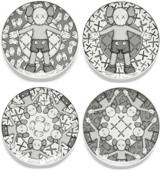 Kaws, ‘Holiday Ceramic Plate Set (Grey)’, 2019, Collectible, Ceramic, Juice Store, 