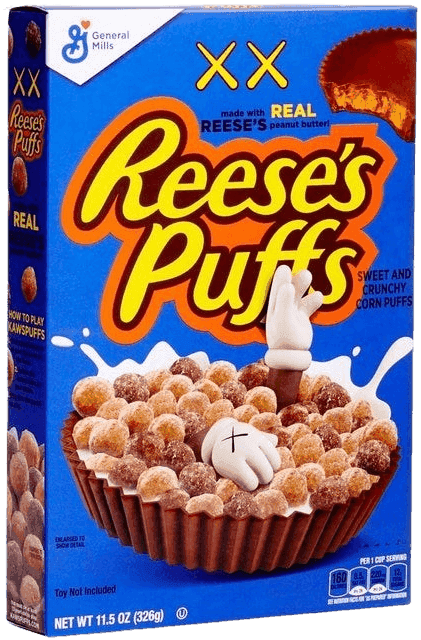 Kaws, ‘Reese's Puffs Cereal (Blue)’, 2021, Collectible, Cereal box, The Hershey Company, 
