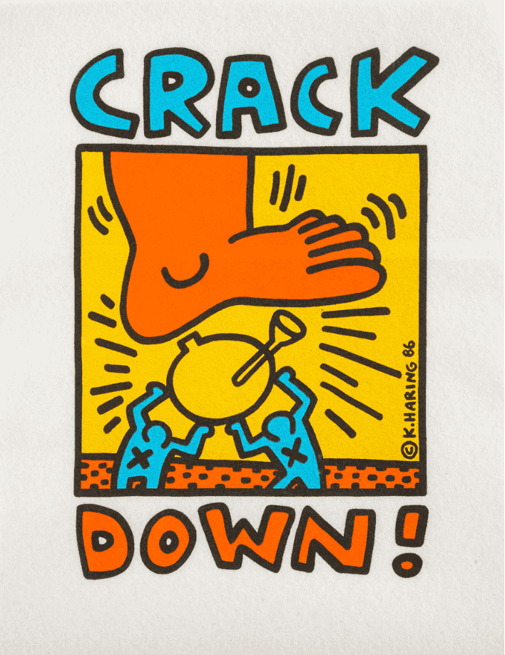 Keith Haring, ‘Crack Down (Fabric) ’, 1986, Print, Print in colours on fabric, null, 