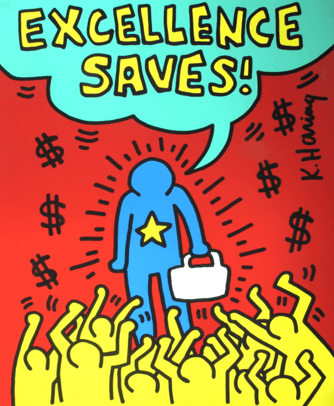 Keith Haring, ‘Excellence Saves’, 1990, Print, Serigraph, null, 